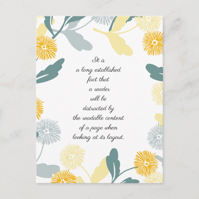 Editable Dandelion floral art thank you card (Front)