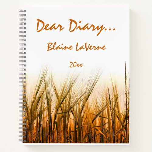 Editable Dear Diary Journal Notebook