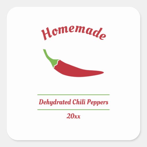 Editable Dehydrated Chili Peppers Label Sticker | Zazzle