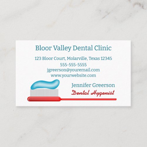 Editable Dental Hygienist Appointment and Business Card