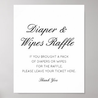 Editable Diaper and Wipes Raffle Sign Printed