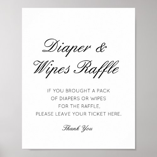 Editable Diaper and Wipes Raffle Sign Printed