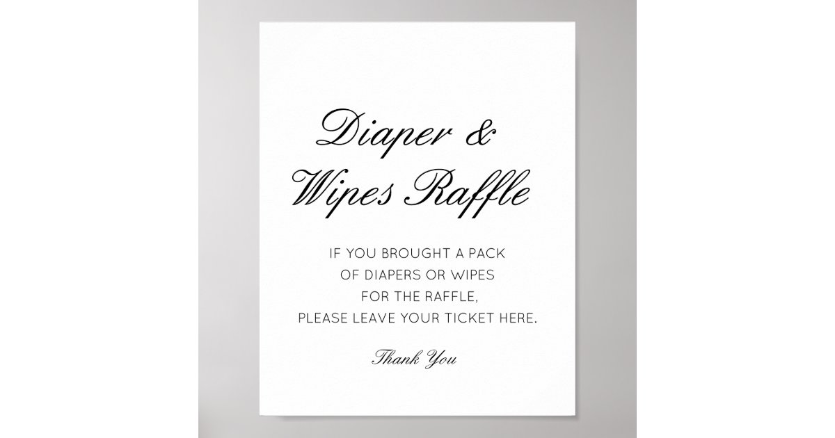 Editable Diaper And Wipes Raffle Sign Printed Zazzle Editable Diaper And Wipes Raffle Sign Printed Zazzle