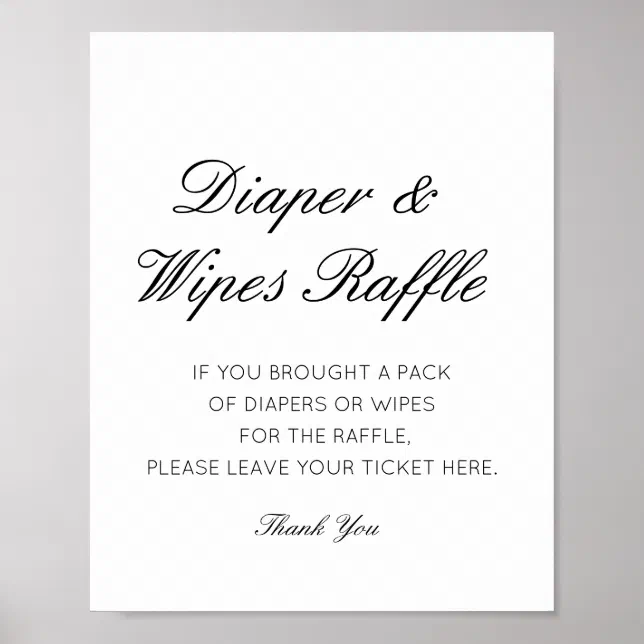 Editable Diaper and Wipes Raffle Sign Printed | Zazzle editable-diaper-and-wipes-raffle-sign-printed-zazzle