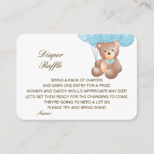 Editable Diaper Raffle Baby Shower Insert Printed