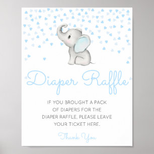 Editable Diaper Raffle Baby Shower Sign Printed