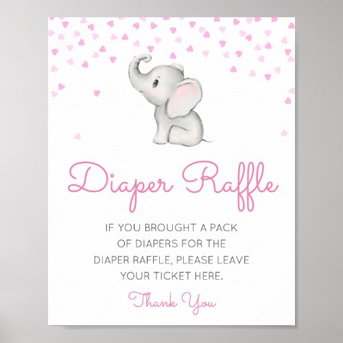 Editable Diaper Raffle Baby Shower Sign Printed