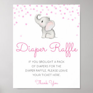 Editable Diaper Raffle Baby Shower Sign Printed