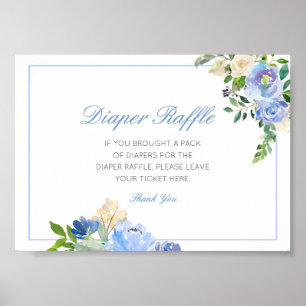 Editable Diaper Raffle Baby Shower Sign Printed