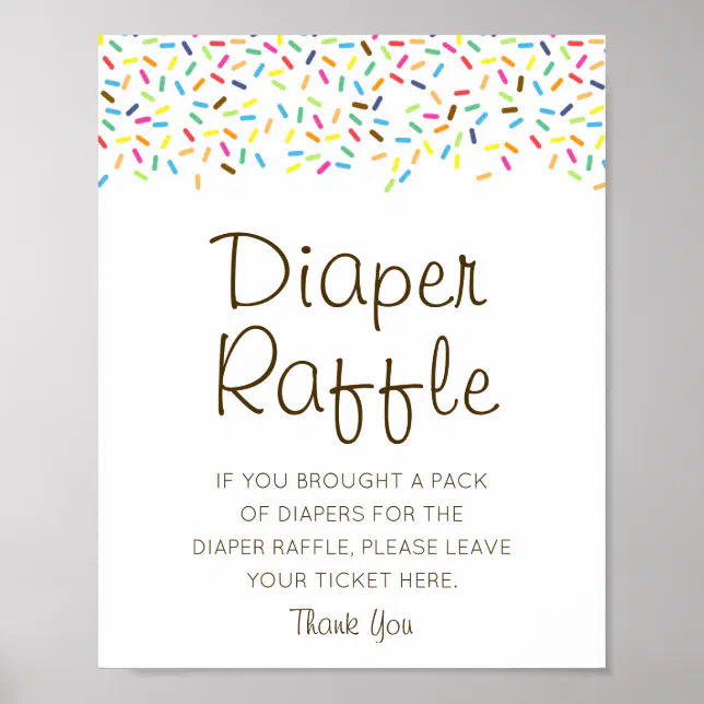 Editable Diaper Raffle Baby Shower Sign Printed | Zazzle