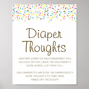 Editable Diaper Thoughts Sign, Late Night Diaper P Poster