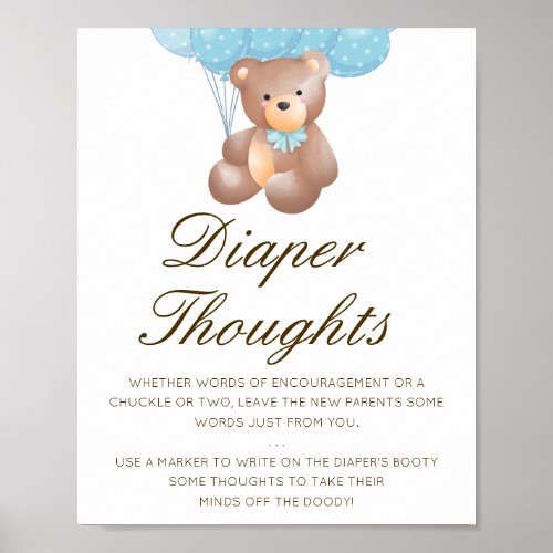 Editable Diaper Thoughts Sign Late Night Diaper P Poster