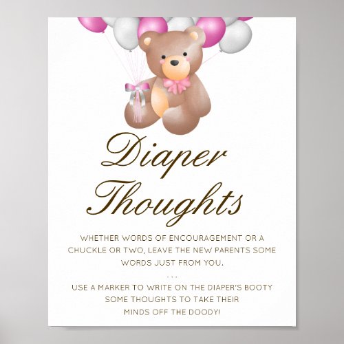 Editable Diaper Thoughts Sign Late Night Diaper P Poster