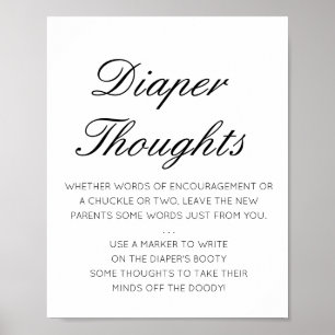 Editable Diaper Thoughts Sign, Late Night Diaper Poster