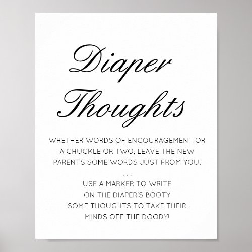 Editable Diaper Thoughts Sign Late Night Diaper Poster