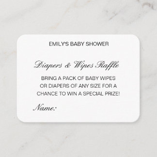 Editable Diapers Wipes Raffle Baby Shower Inserts