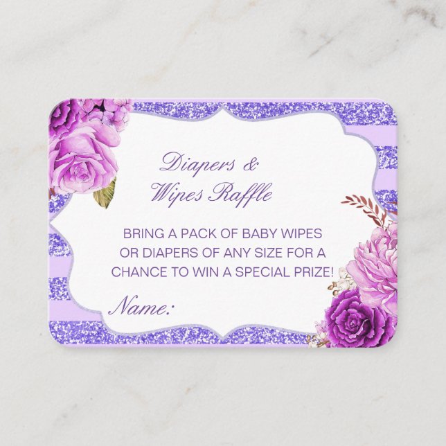 Editable Diapers Wipes Raffle Baby Shower Inserts (Front)