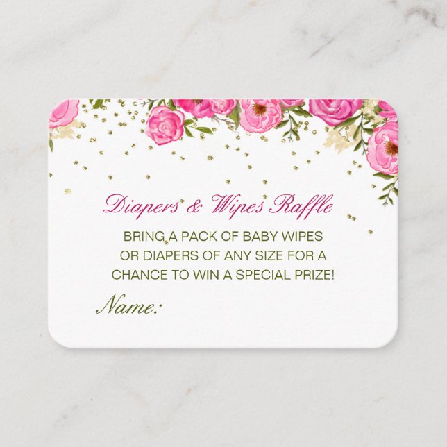 Editable Diapers Wipes Raffle Baby Shower Inserts (Front)
