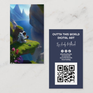 Editable Digital Artist QR Code Business Card