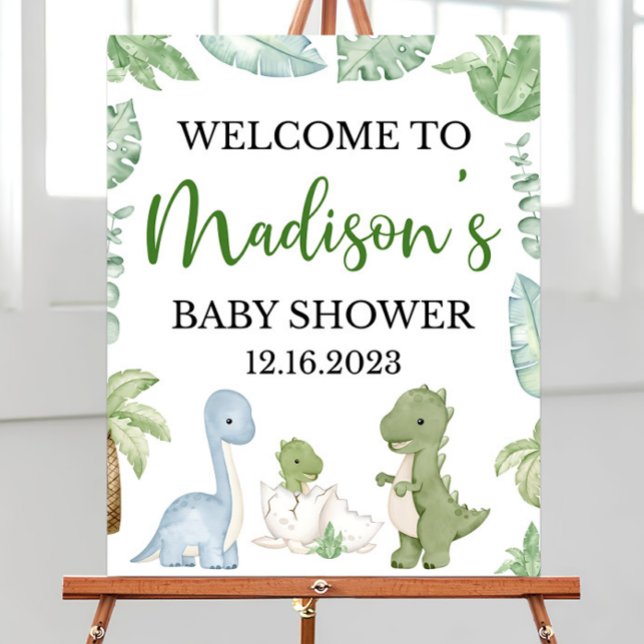 Editable Dinosaur Baby Shower Welcome Sign, It's a Foam Board (Creator Uploaded)