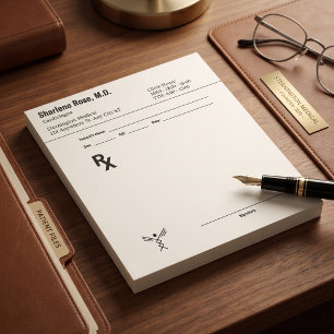Editable Doctor RX Prescription Colorful Medical Notepad