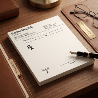 Editable Doctor RX Prescription Colorful Medical  Notepad