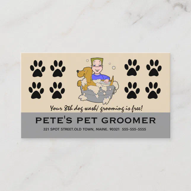Picture of Editable Dog Groomer Loyalty Rewards Card | Zazzle