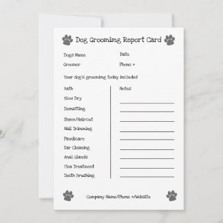 Editable Dog Grooming form pet care services card
