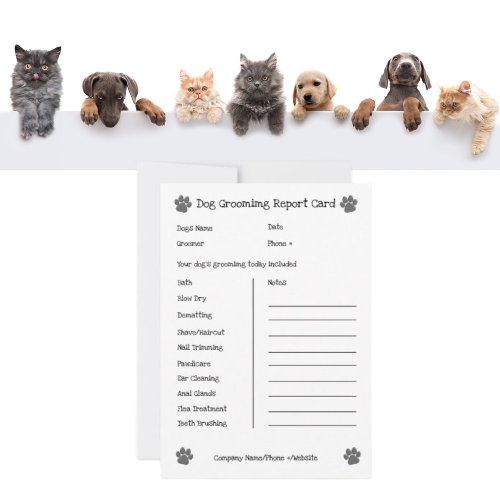 Editable Dog Grooming form pet care services card