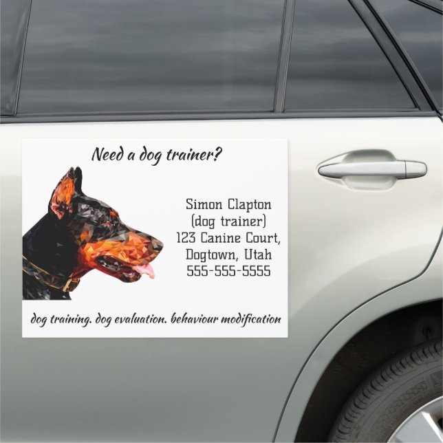 Editable Dog Trainer Car Magnet (In Situ)