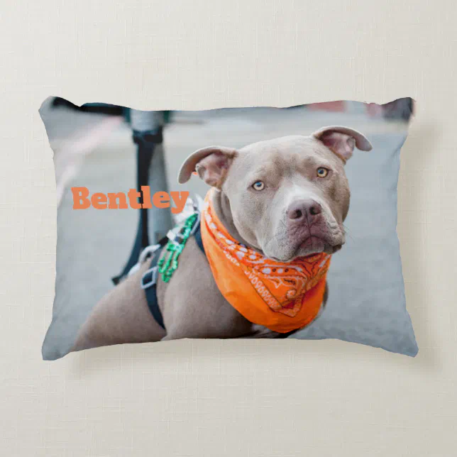 Editable Dog with Bandana Decorative Pillow | Zazzle