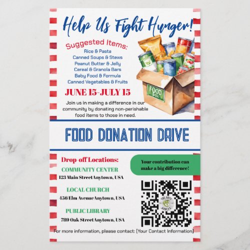 editable Donation food drive Holiday Drive Flyer Flyer