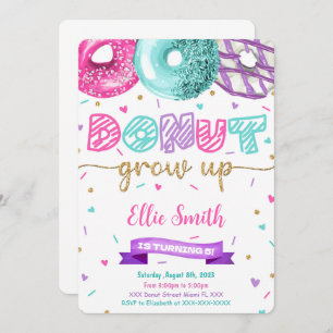 Editable Donut Birthday Invitation