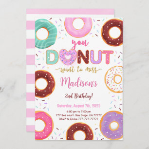 Editable Donut Birthday Party Invitation