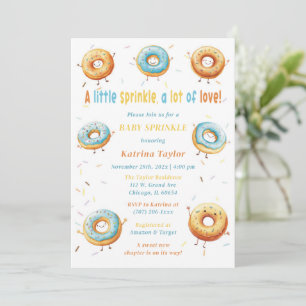 Editable Donuts Boy Baby Sprinkle Invitation