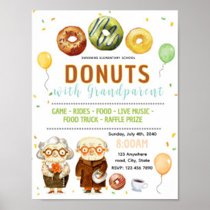 Editable donuts with grandparent flyer poster