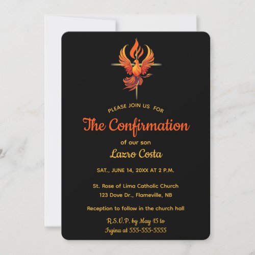Editable Dove Holy Spirt and Cross Confirmation