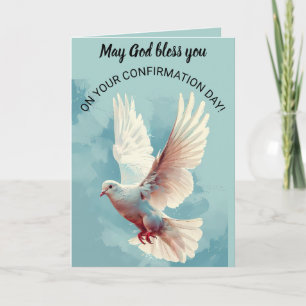 Editable Dove Religious Confirmation Day Card