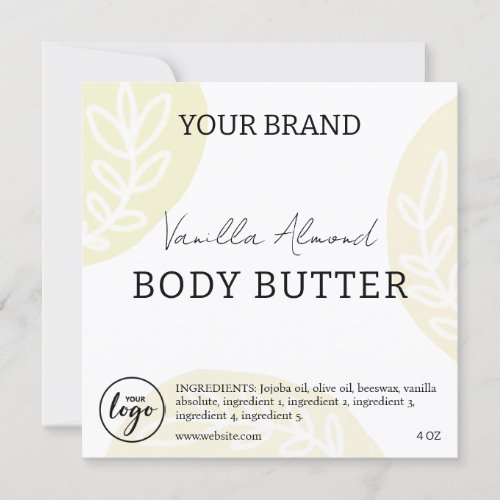 Editable Downloadable Body Butter Labels Invitation