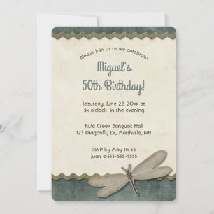 Editable Dragonfly and Trim Invitation