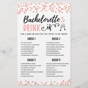 Editable DRINK IF Bachelorette, Hen Party game