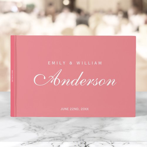 Editable Dual Color Elegant Wedding Script Guest Book