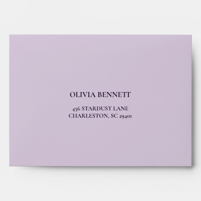 Editable Dusty Lilac Celestial Wedding Addressed E Envelope (Front)