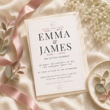 Editable Dusty Rose Minimal Save the Date Card