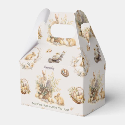 Editable Easter Bunny Egg Hunt Gift Bag Favor Box