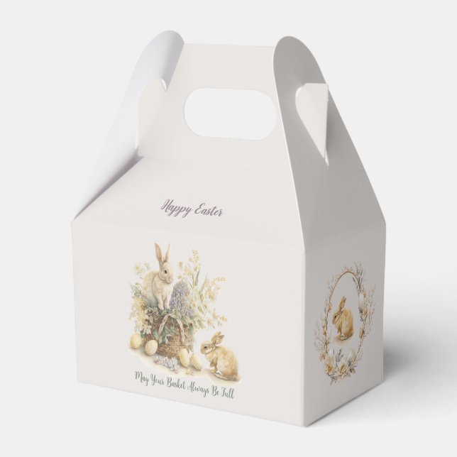 Editable Easter Bunny Favor Box (Front Side)