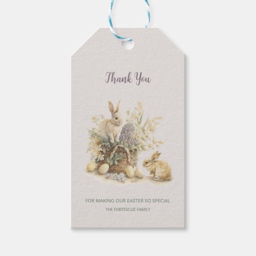 Editable Easter Bunny Magnetic Card Gift Tags