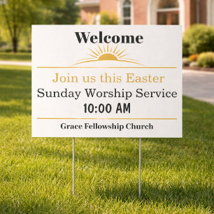  Editable Easter Church Welcome Yard Sign