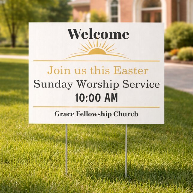  Editable Easter Church Welcome Yard Sign (Creator Uploaded)