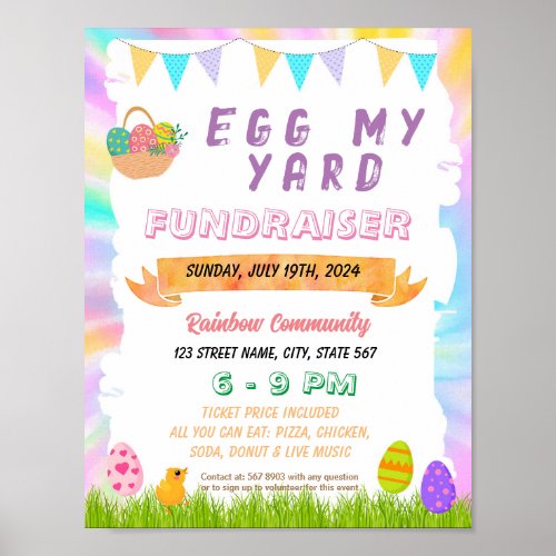 Editable easter Egg my yard flyer Poster